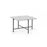 Siena White Marbled Sintered Stone Square Coffee Table