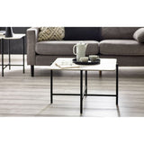 Siena White Marbled Sintered Stone Square Coffee Table