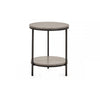 Staten Circular Lamp Table With Shelf - Concrete