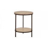 Tribeca Circular Lamp Table With Shelf - Sonoma Oak