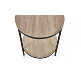 Tribeca Circular Lamp Table With Shelf - Sonoma Oak