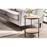 Tribeca Circular Lamp Table With Shelf - Sonoma Oak