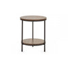 Tribeca Circular Lamp Table With Shelf - Walnut