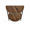 Tribeca Circular Lamp Table With Shelf - Walnut