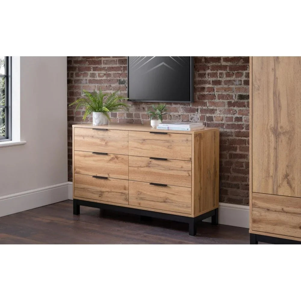 Bali 6 Drawer Wide Chest - Light Oak