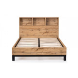Bali Bookcase Headboard Bed 90cm - Light Oak