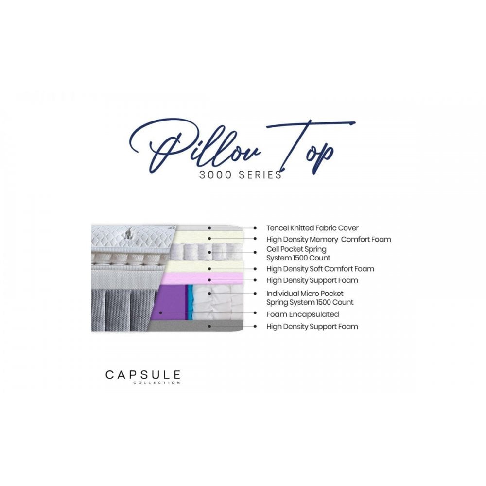 Capsule 3000 Pillow Top Mattress 135cm