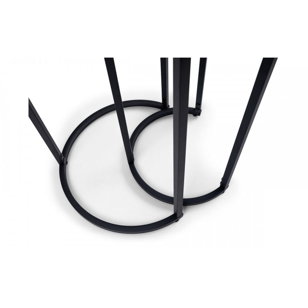 Chicago Round Nesting Side Tables Smoked Glass