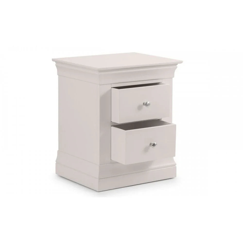 Clermont 2 Drawer Bedside - Light Grey