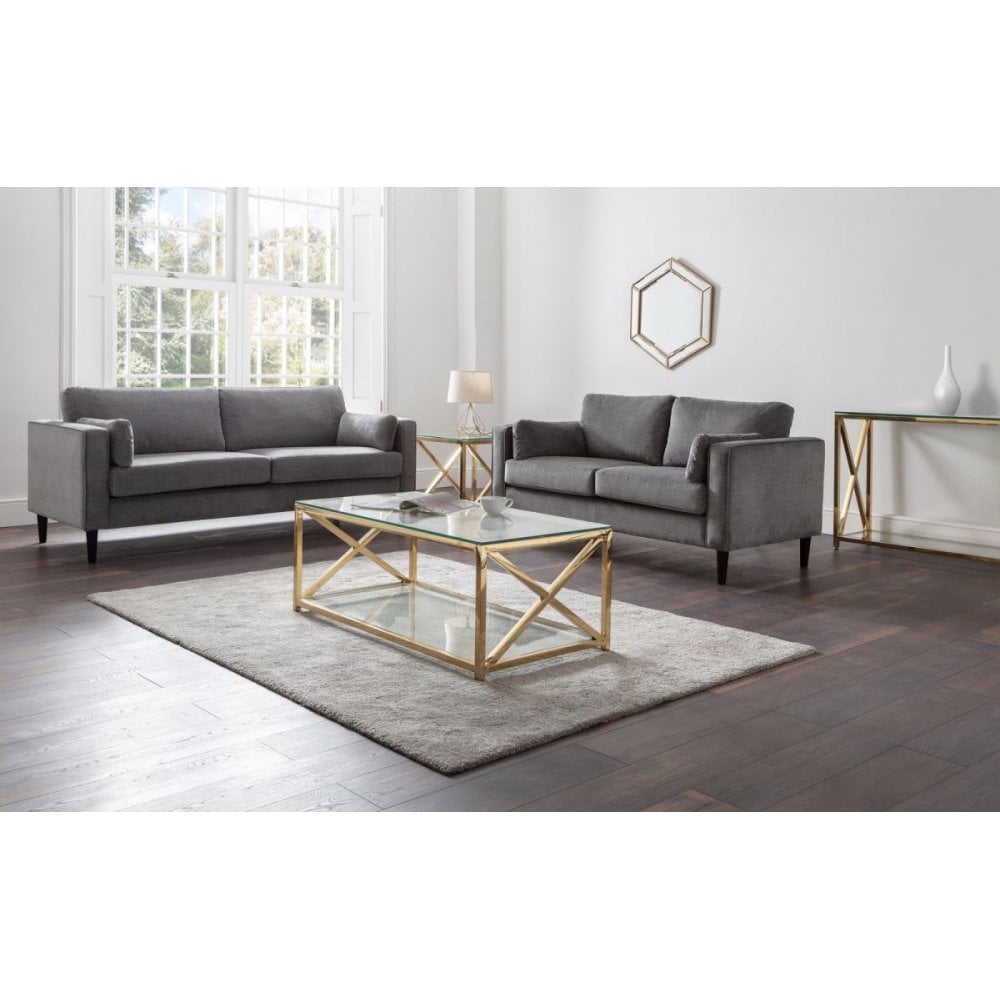 Hayward 2 Seater - Grey Chenille Fabric