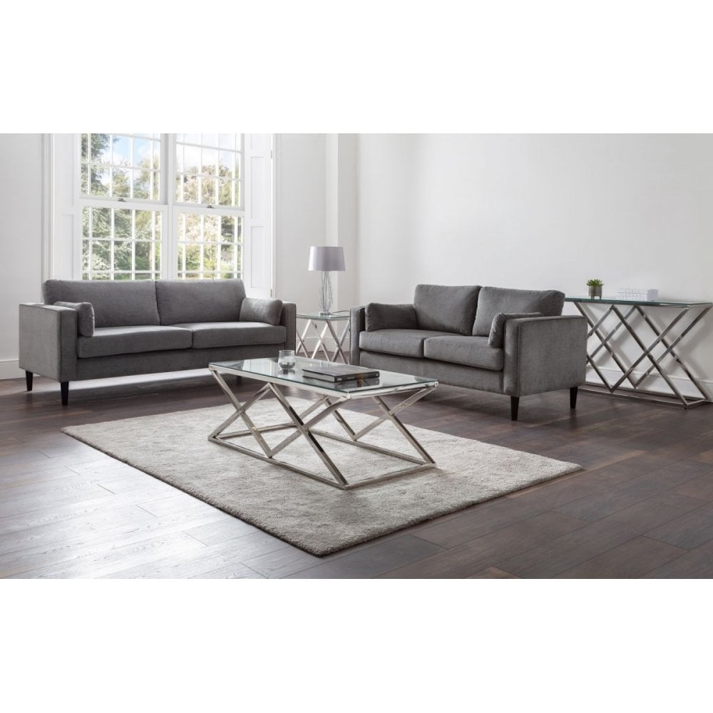 Hayward 2 Seater - Grey Chenille Fabric