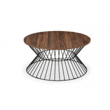 Jersey Round Wire Coffee Table - Walnut
