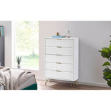 Murano 5 Drawer Chest - Matt White