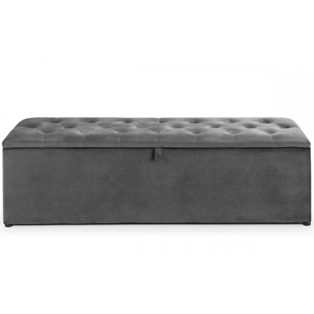 Ravello Blanket Box Dark Grey Velvet