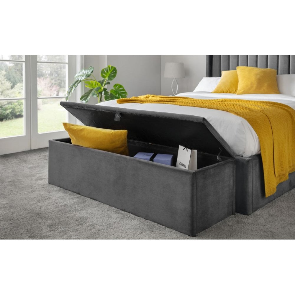 Ravello Blanket Box Dark Grey Velvet