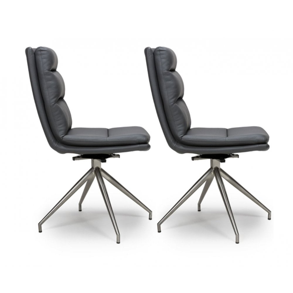 Nobo Swivel Chair Brushed Steel Grey (sold in 2's)