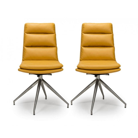 Nobo Swivel Chair Brushed Steel Ochre(sold in 2's)