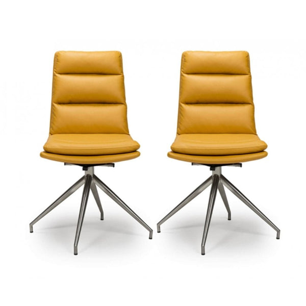 Nobo Swivel Chair Brushed Steel Ochre(sold in 2's)