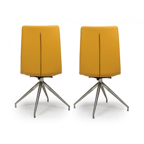 Nobo Swivel Chair Brushed Steel Ochre(sold in 2's)