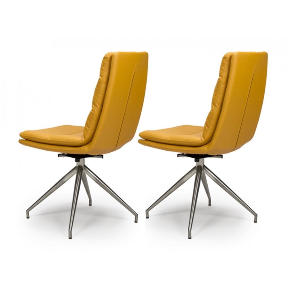 Nobo Swivel Chair Brushed Steel Ochre(sold in 2's)