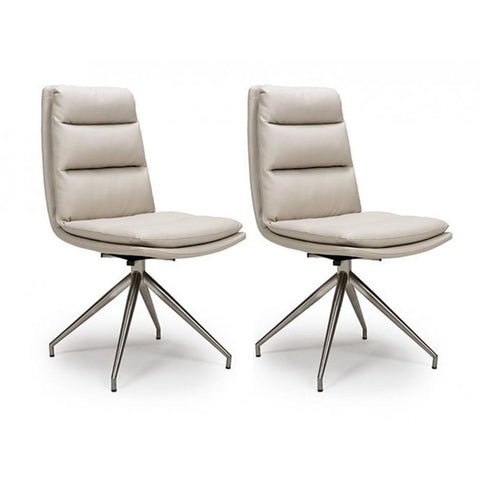 Nobo Swivel Chair Brushed Steel Taupe(sold in 2's)