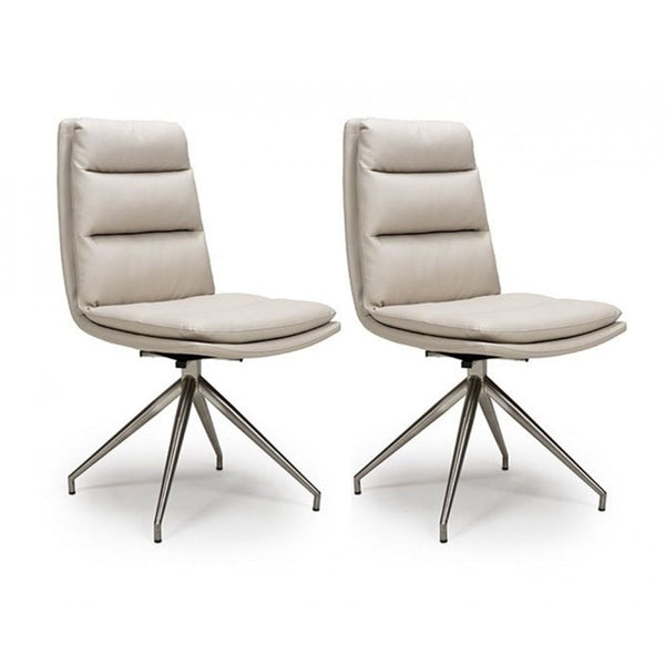 Nobo Swivel Chair Brushed Steel Taupe(sold in 2's)
