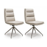 Nobo Swivel Chair Brushed Steel Taupe(sold in 2's)