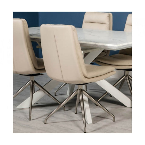 Nobo Swivel Chair Brushed Steel Taupe(sold in 2's)
