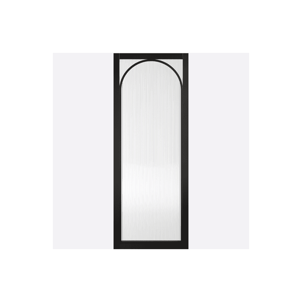 Black Melrose Reeded Glazed Door