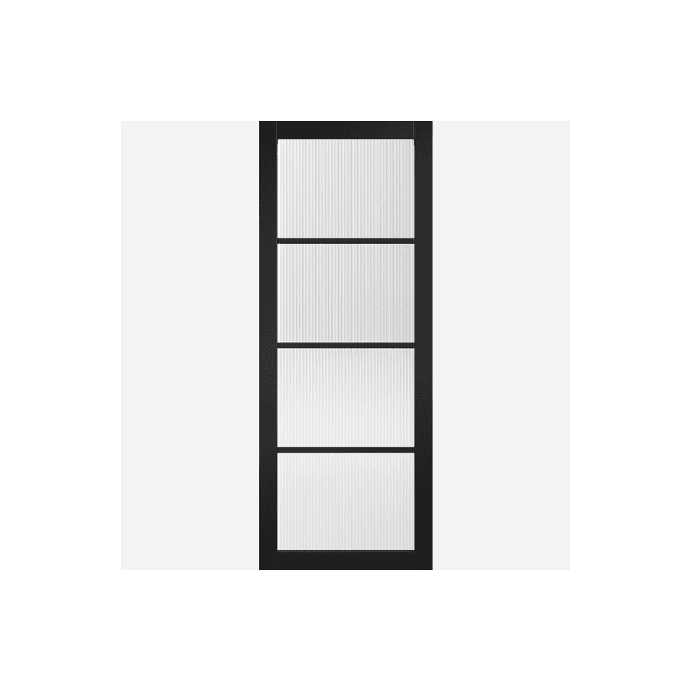Black Soho Reeded Glazed Door