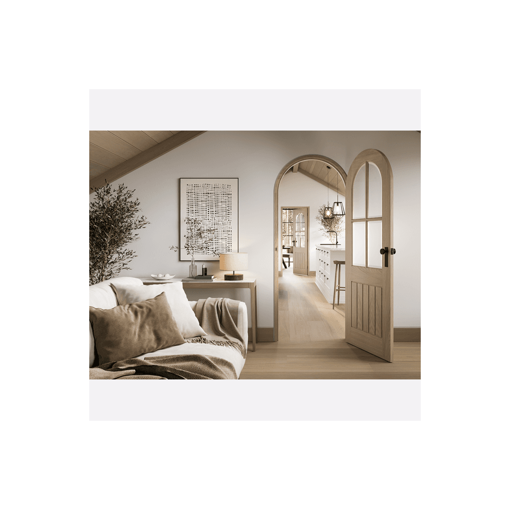 Blonde Oak Mexicano Arched Glazed Door