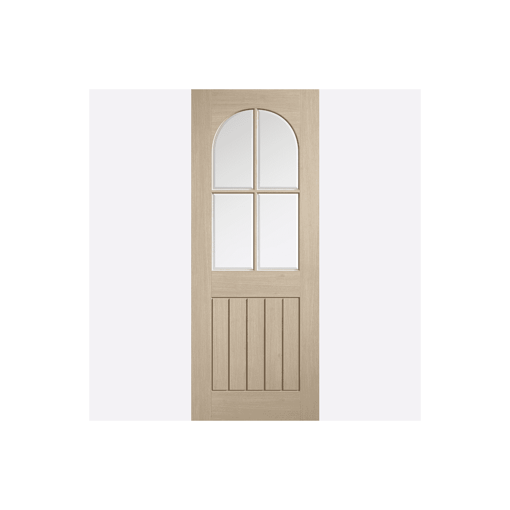 Blonde Oak Mexicano Arched Square Top Glazed Door