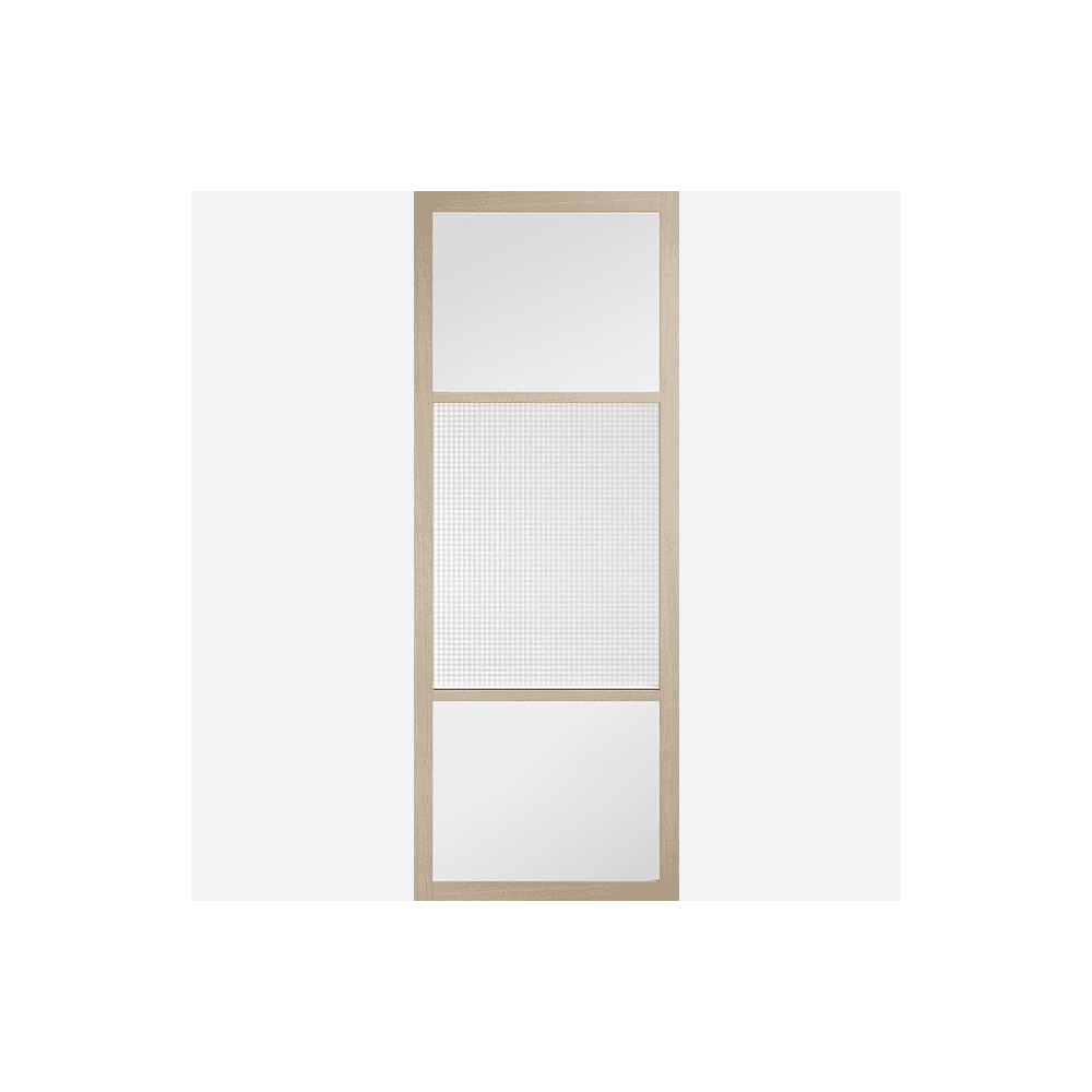 Blonde Oak Sutton Reeded Glazed Door