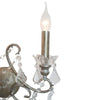 Antique Silver 2 Branch Cut Glass Chandelier Wall Light