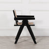 Black Painted Wooden Cane Dining Chair