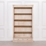 Blanche Wooden Rustic Single Open Bookcase with Drawers