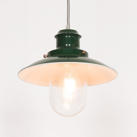 British Green Enamel Painted Fishermans Light
