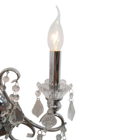 Chrome 2 Branch Cut Glass Chandelier Wall Light