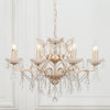 Cream 8 Branch Shallow Cut Glass Chandelier