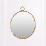Gold Round Hook Wall Mirror