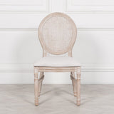 Light Wooden Louis Upholstered Dining Chair