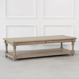 Rustic Wooden 170cm Coffee Table with Drawer