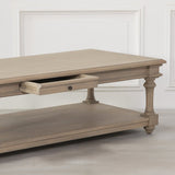 Rustic Wooden 170cm Coffee Table with Drawer