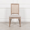 Wooden Louis Upholstered Square Rattan Back Dining Chair