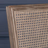 Wooden Louis Upholstered Square Rattan Back Dining Chair