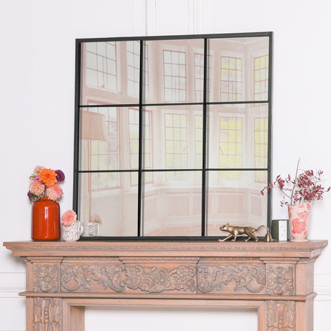 Black Metal Window Mirror