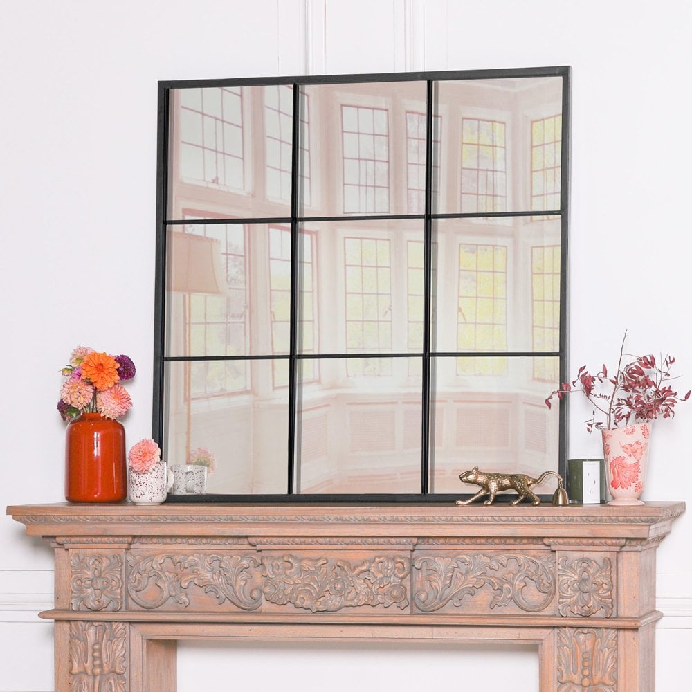 Black Metal Window Mirror