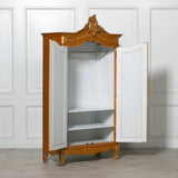 French Style Carved Double Full Mirrored Armoire