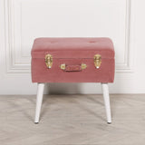 Pink Suitcase Stool With Legs