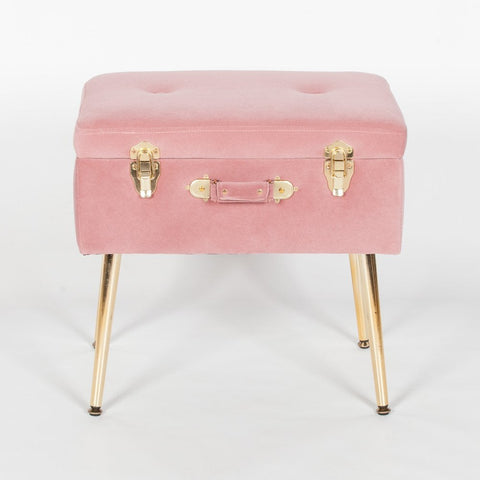 Pink Suitcase Stool With Legs